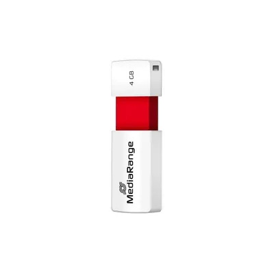 USB-Stick MediaRange MR970 4 GB Schiebemechanismus Rot Weiß USB 2.0