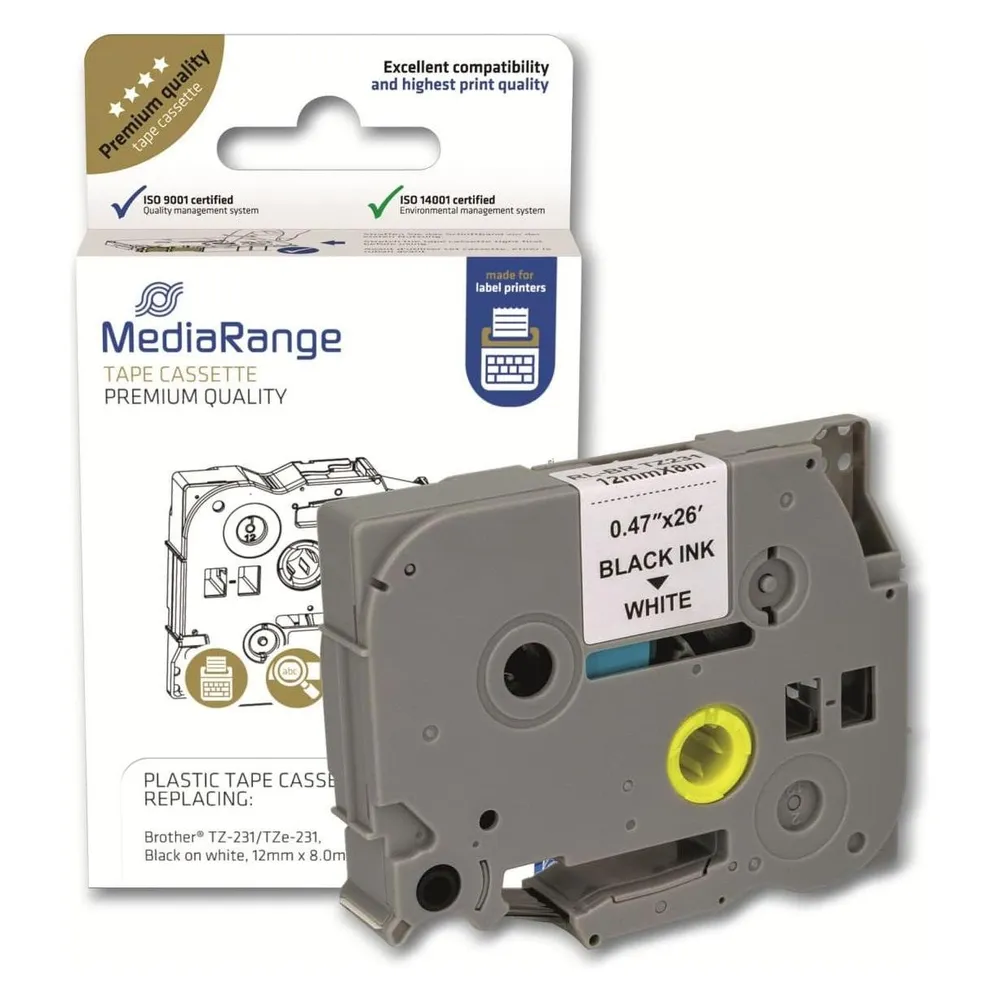 MediaRange MRBTZ231 Druckeretikett Schwarz, Weiß