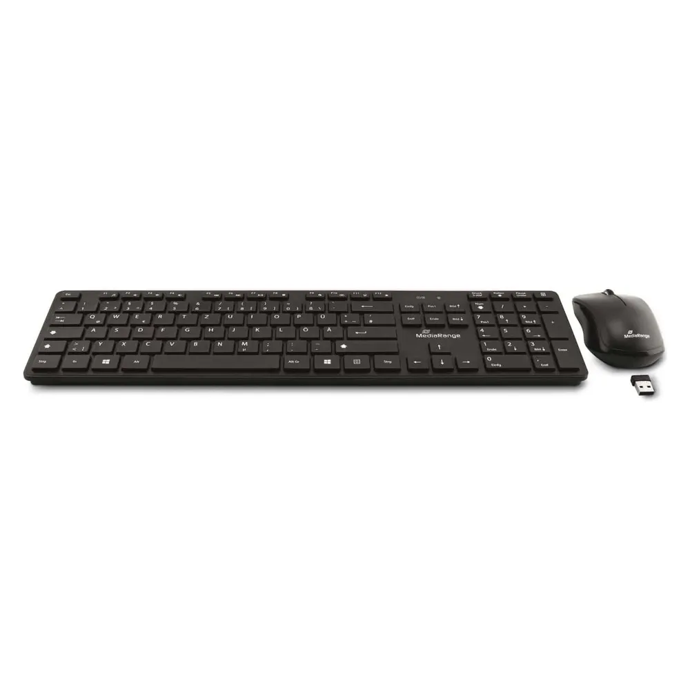 Tastatur MediaRange MROS107 kabellos komplett QWERTZ mit optischer Maus inklusive