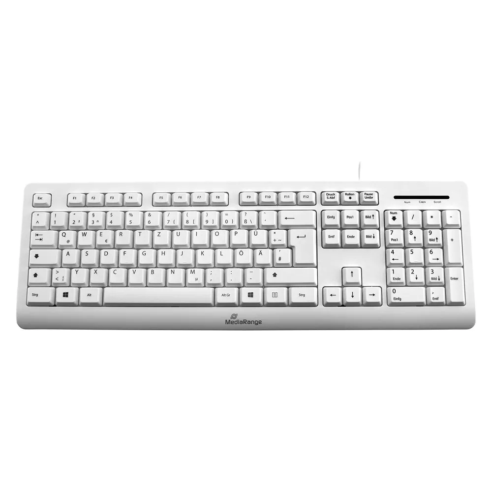 Tastatur MEDIARANGE MROS110 Full-Size kabelgebunden USB QWERTZ Weiß