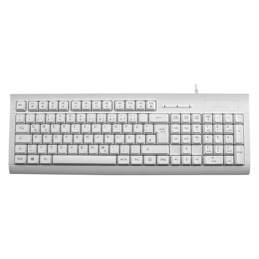 Teclado MediaRange MROS116 de membrana completo QWERTZ USB blanco