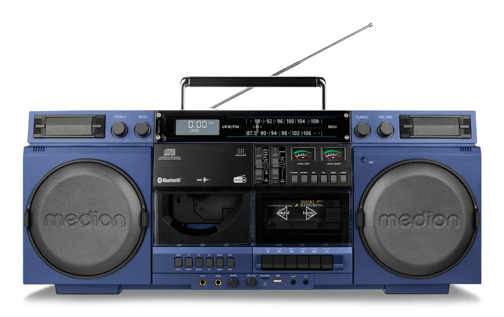 LIFE P66538 (MD44538) Retro-Boombox blau