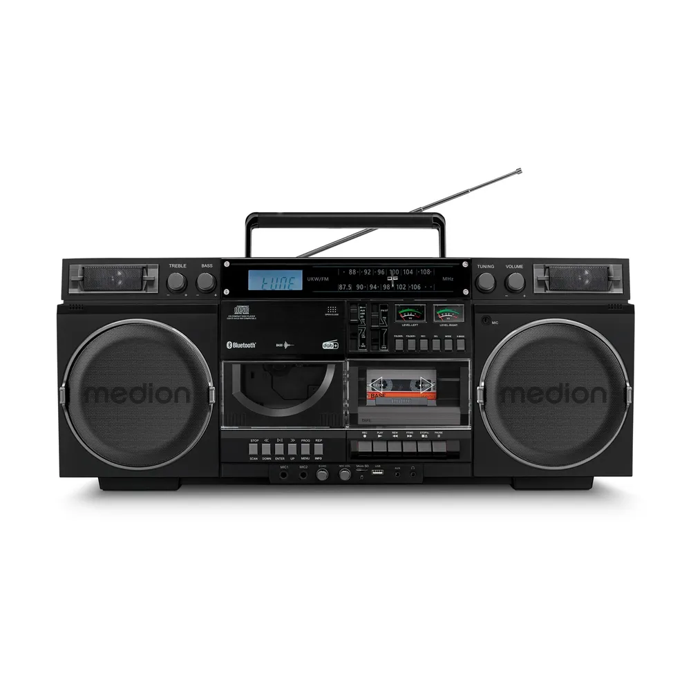 LIFE P66538 (MD44538) Retro-Boombox schwarz