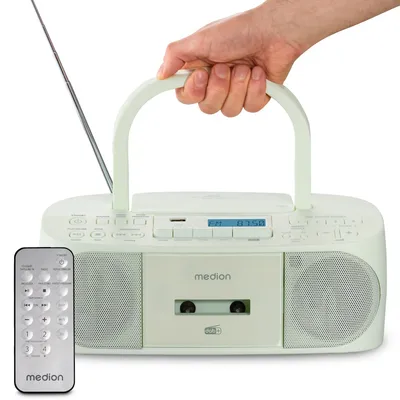 MD400003 LIFE DRX-1 grün Radiorekorder mit CD-Spieler und Kassettendeck
