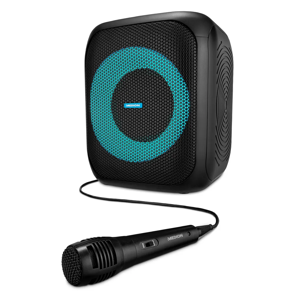 Lautsprecher Medion Tragbar Bluetooth 50W RMS mit Mikrofon und LED