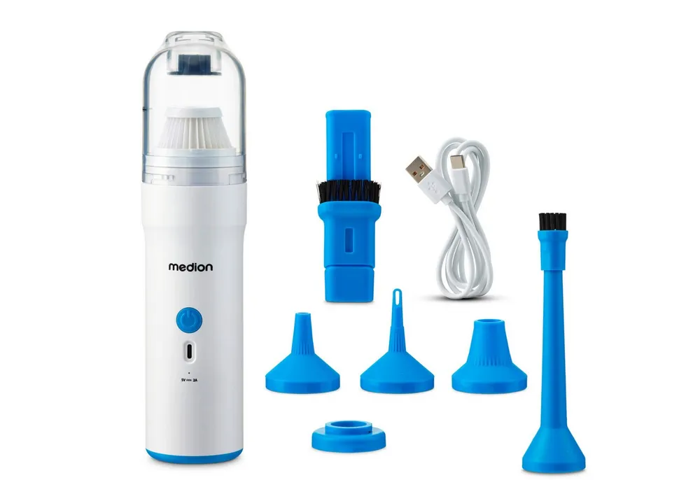 Medion® Bodenstaubsauger Akku 3in1 LIFE® (MD 19877), 60 W, beutellos, kabellos, Luftpumpen und Gebläsefunktion, starke Saugleistung, USB-C
