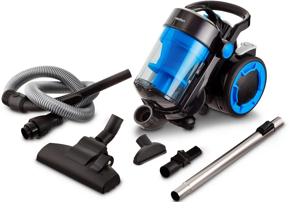 Medion® Bodenstaubsauger P4000 (MD 11906), 8.000 Pa Saugleistung, 4,3L, Multizyklon-Technologie, 900 W, beutellos, 11 Meter Kabellänge, HEPA 13 Filter, 75 dB, integriertes Zubehör