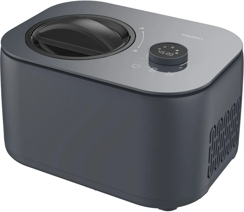 Medion® Eismaschine MD 100116, 1 l, 100 W, Mixen, Eis, Joghurt oder Slush zubereiten, Eis nachkühlen