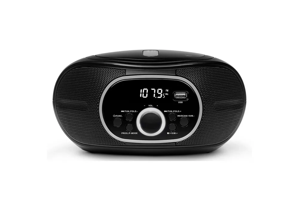 Medion® LIFE® Boombox E65711 (MD 47111) Radio (AM/FM, 12 W, CD/MP3 Player, UKW FM, AUX, Batteriebetrieb, schwarz)
