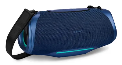 Medion® LIFE® P61762 (MD 43762) L Bluetooth-Lautsprecher (A2DP Bluetooth, AVRCP Bluetooth, Bluetooth, 50 W, tragbar, Bass Boost, Musikbox, RGB, IPX7, Powerbank, Blau)