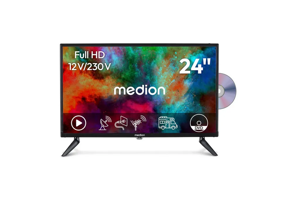 Medion® MD824001 LCD-LED Fernseher (59.9 cm/24 Zoll, 1080p Full HD, Pay-TV, Full-HD Display 60Hz, E8242501)