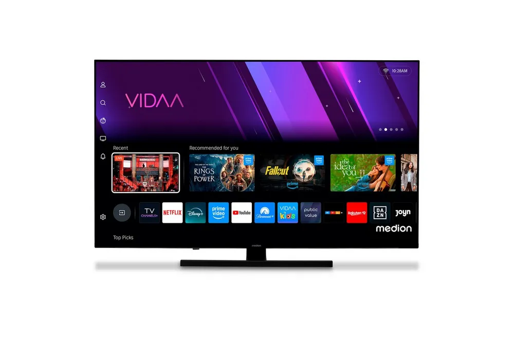 Medion® MD843600 QLED-Fernseher (108 cm/43 Zoll, 4K Ultra HD, Smart TV, VIDAA TV, Dolby Vision, Dolby Atmos, Netflix, HBO Max, Prime Video, Disney+, WOW)