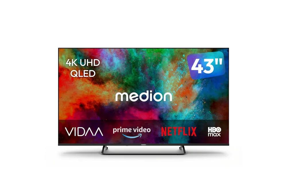 Medion® MD843602 LCD-LED Fernseher (108 cm/43 Zoll, 4K Ultra HD, Smart-TV, Dolby Vision, Dolby Atmos, Netflix, HBO Max, Prime Video, Disney+, WOW)