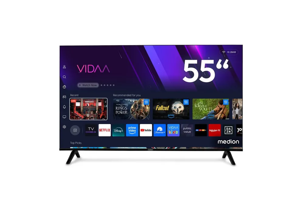 Medion® MD855601 QLED-Fernseher (138.8 cm/55 Zoll, 4K Ultra HD, Smart-TV, Dolby Vision, Dolby Atmos, Netflix, HBO Max, Prime Video, Disney+, WOW)