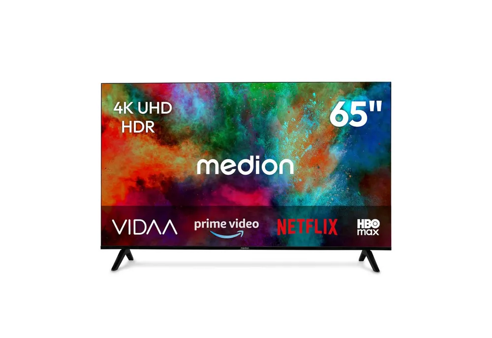 Medion® MD865201 LCD-LED Fernseher (163.9 cm/65 Zoll, 4K Ultra HD, Smart-TV, Netflix, HBO Max, Prime Video, Disney+, Magenta TV, AppleTV, WOW)
