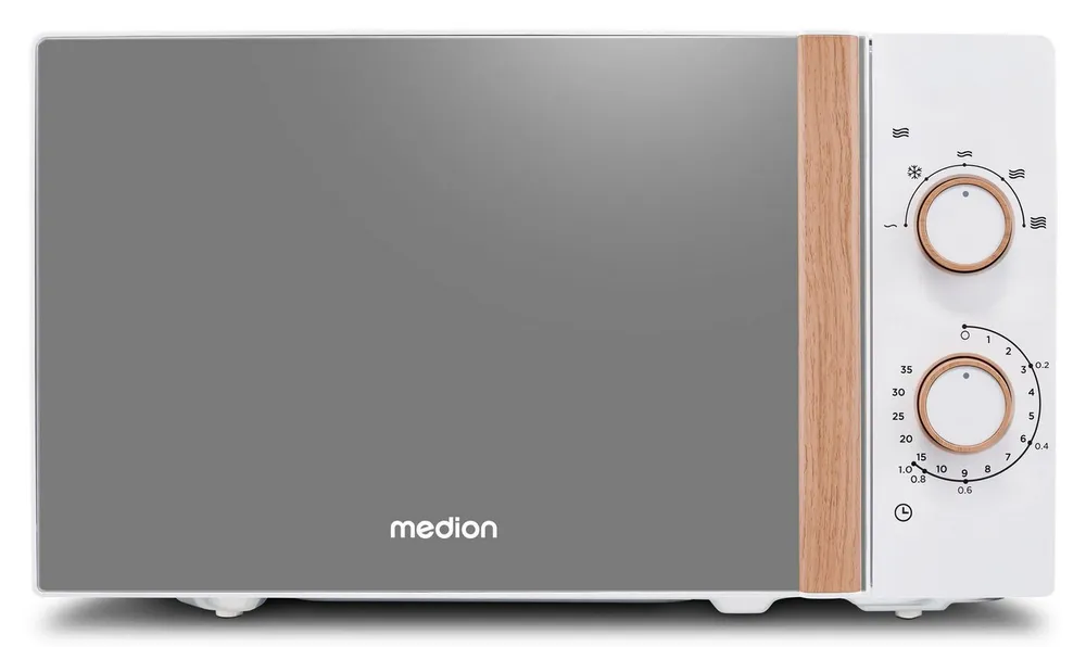 Medion® Mikrowelle MD 10596, Mikrowelle, 20 l, Auftaufunktion, Holzoptik