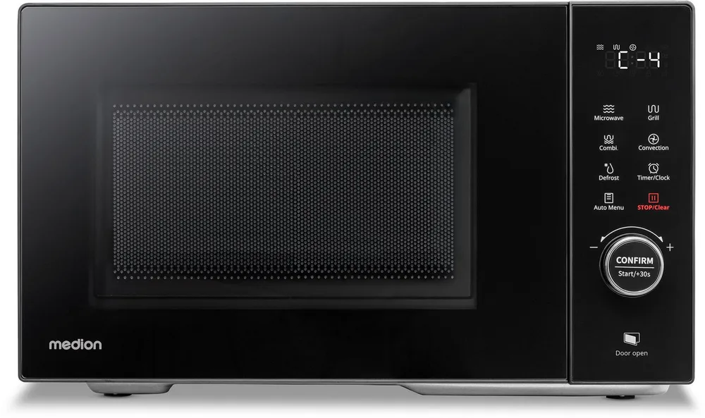 Medion® Mikrowelle MD 12031 mit Grill und Heißluftfunktion, Grill und Heißluft, Mikrowelle, 23 l, 23 L, 5 Leistungsstufen, 11 Automatikpogramme, Auftaufunktion