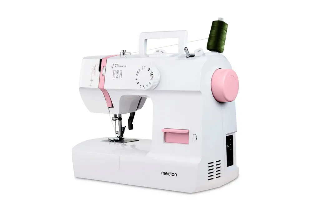 Medion® Nähmaschine Nähmaschine MEDION LIFE SM70 (MD 11179), einstellbare Stichlänge, 4 Schritte Knopfloch, umfangreiches Zubehör