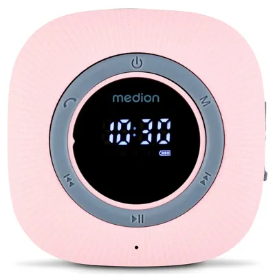 Medion® S66884 (MD 43884) Duschradio mit Bluetooth Radio (MW/UKW, 3 W, Saugnapf, LED-Display, IPX6 Wasserdicht, integrierter Akku, pink)