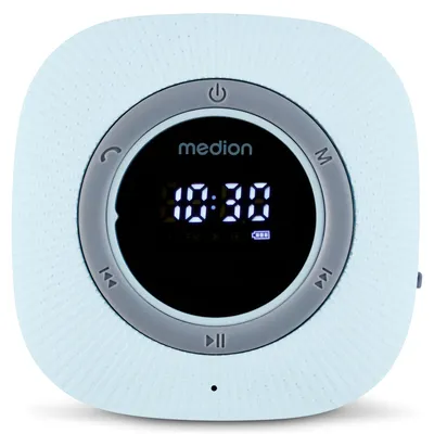 Medion® S66884 (MD 43884) Duschradio mit Bluetooth Radio (MW/UKW, 3 W, Saugnapf, LED-Display, IPX6 Wasserdicht, integrierter Akku, blau)