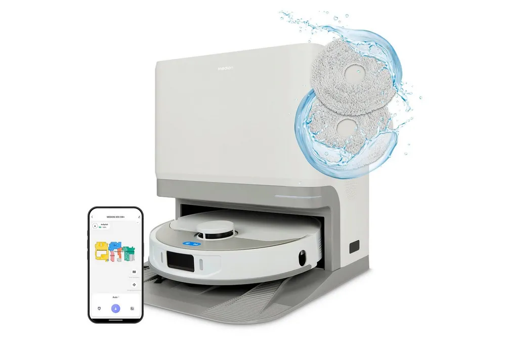 Medion® Saugroboter Saugroboter MEDION X55 SW+ (MD12039), beutellos, X55 SW+