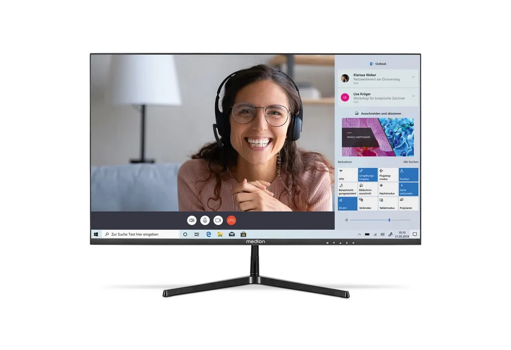 Medion® Widescreen Monitor MEDION® AKOYA® P52726 (MD 20154) LED-Monitor (68.6 cm/27 ", 1920x1080 px, 1080p Full HD, 14 ms Reaktionszeit, 100 Hz, Full HD, Full-HD Display, P52726)