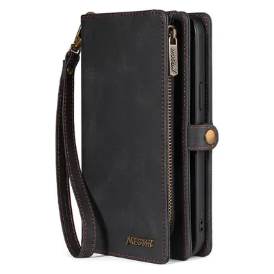 Megshi iPhone 15 Pro Max - 2-1 Brieftaschen Hülle schwarz