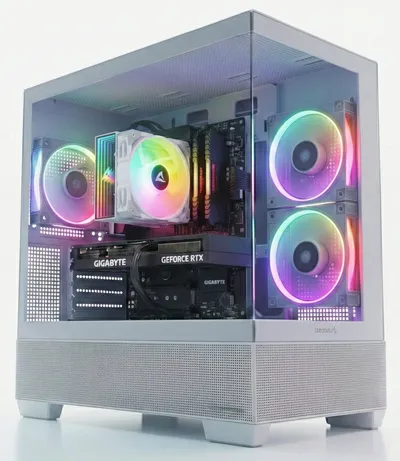 Meinpc AMD Ryzen 7 mit GeForce RTX 5060 8GB Gaming-PC (AMD Ryzen 7 5700X, RTX 5060, 32 GB RAM, 1000 GB SSD, Luft, Gamer, Gaming, RGB, Weiß)