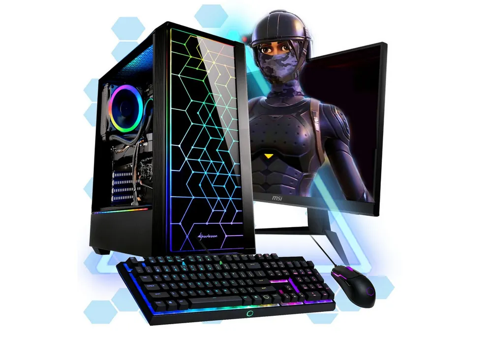 Meinpc AMD Ryzen 7 Set Gaming-PC-Komplettsystem (27,00", AMD Ryzen 7 5700G, Radeon, 16 GB RAM, 500 GB SSD, Gaming, Gamer, RGB)