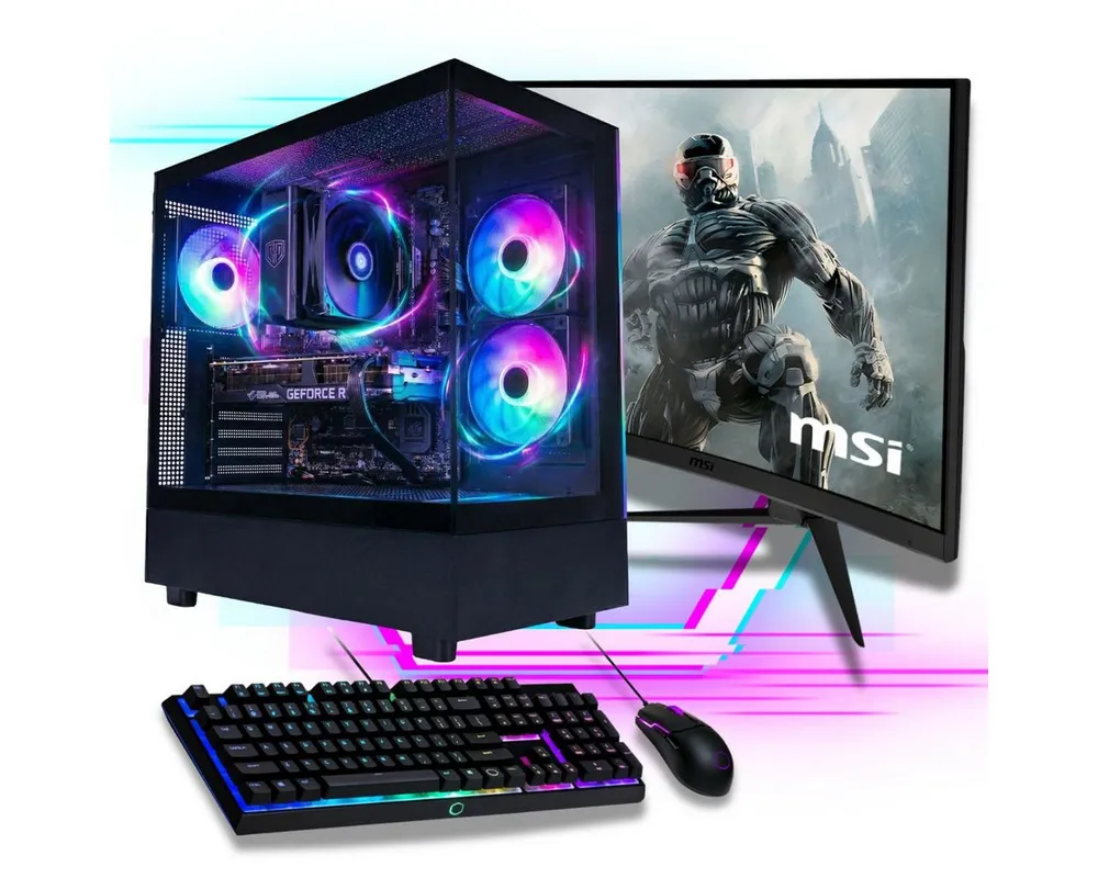 Meinpc Ryzen 7 RTX 5060 Set Gaming-PC-Komplettsystem (27,00", AMD Ryzen 7 5700X, RTX 5060, 32 GB RAM, 500 GB SSD, Gaming, Gamer, RGB)