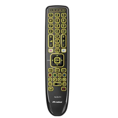 Fernbedienung Meliconi Gumbody Facile 5+ Universal Hintergrundbeleuchtete Tasten Schwarz