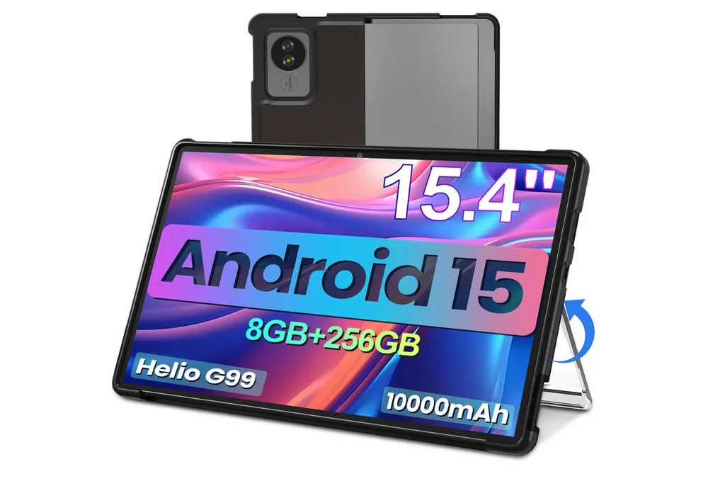 MENGHU 15,4" FHD Tablet Riesen-Display Android 15 8GB + 256GB, inkl. Ständer Tablet (15,4", 256 GB, Android 15)