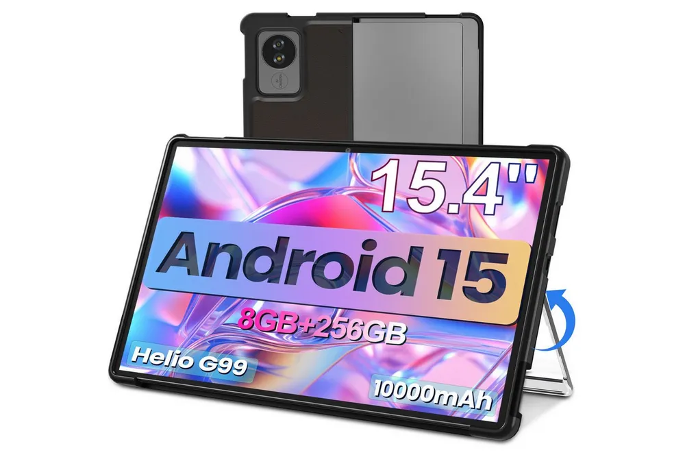 MENGHU 15,4 Zoll Multimedia-Tablet 10000mAh Akku 8GB RAM & 256GB Speicher Tablet (15,4", 256 GB, Android 15)