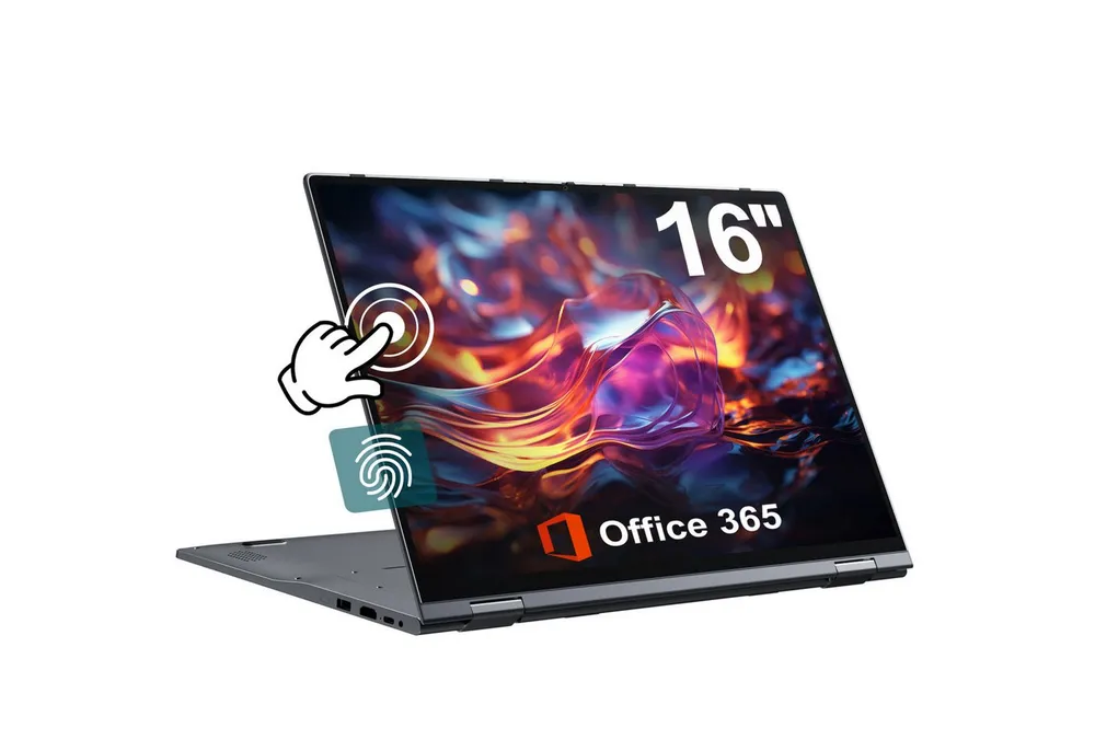 MENGHU 2-in-1 Convertible Laptop 16 Zoll Touch-Screen 32GB RAM 1152GB SSD Notebook (Intel Celeron N5095, Intel UHD Graphics, 16 GB, 640 GB SSD, 4-core CPU)