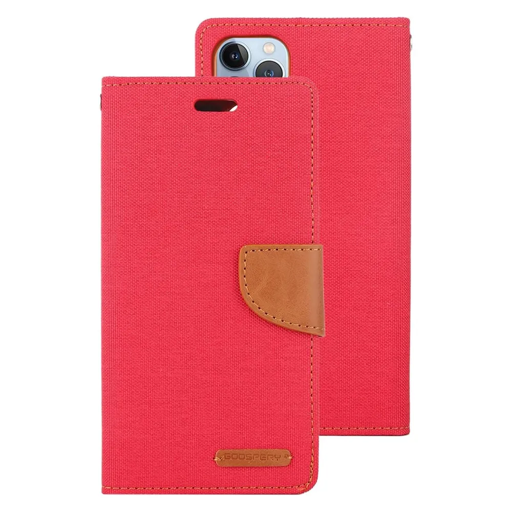 Mercury iPhone 14 Pro - Canvas Stoff Etui rot
