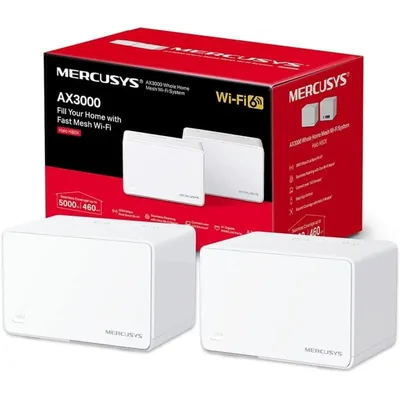 Mercusys Halo H80X 2er-Pack Mesh-WLAN-System AX3000 WiFi 6 Dualband Gigabit