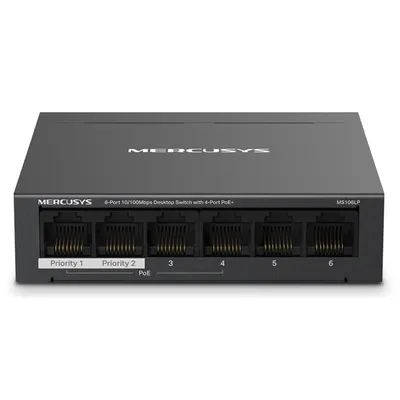 Switch Mercusys Ms106lp 6 Ports 10/100 MBit/s und 4 PoE-Ports