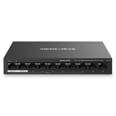 Switch Mercusys Ms110p 10 Ports 10/100 MBit/s und 8 PoE-Ports