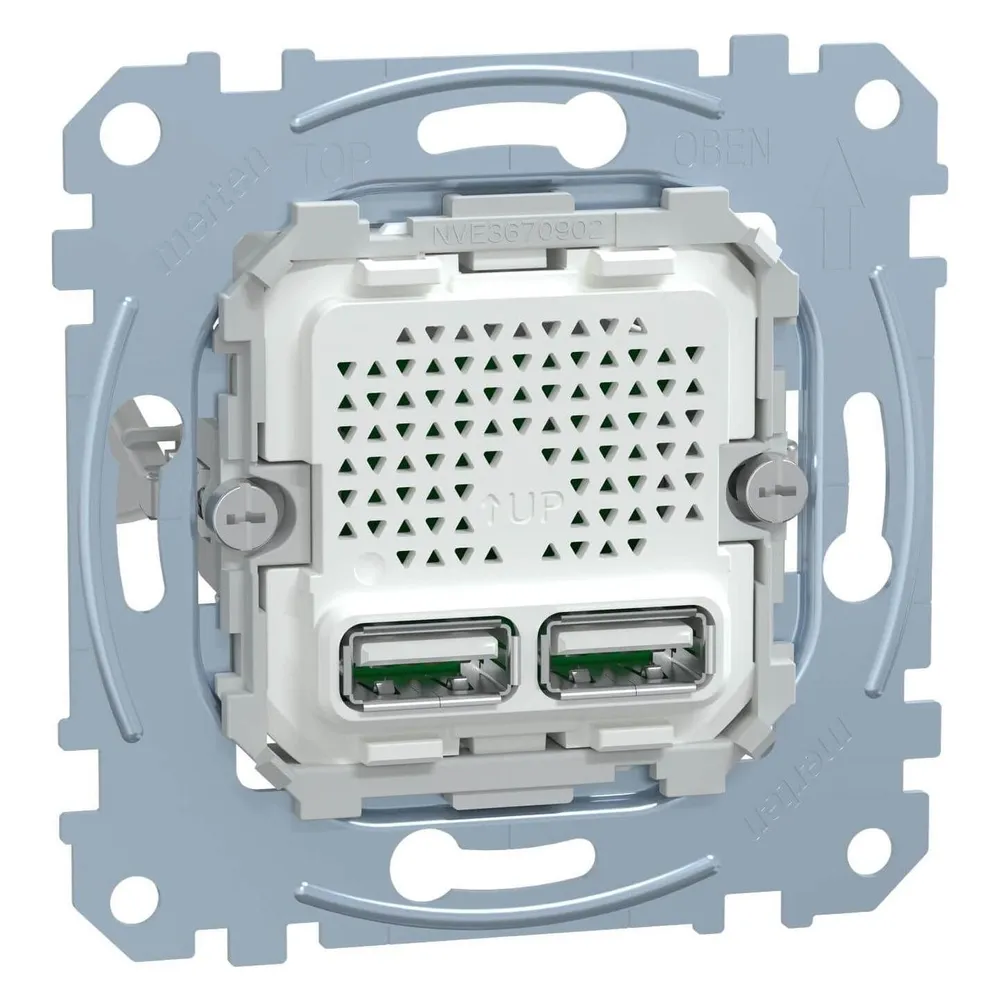 Merten EL ME 43660100 - System M USB Anschluss 2-fach - Netzteil - USB - Grau