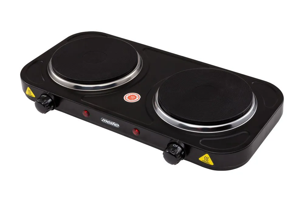 Mesko Doppelkochplatte Mesko MS 6509 Doppel-Kochplatte 2000 W, D15,4 cm schwarz