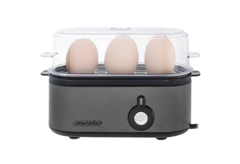 Mesko Eierkocher MS 4485, Anzahl Eier: 3 St., 350 W, Eierkocher für 1-3 Eier Edelstahlheizplatte