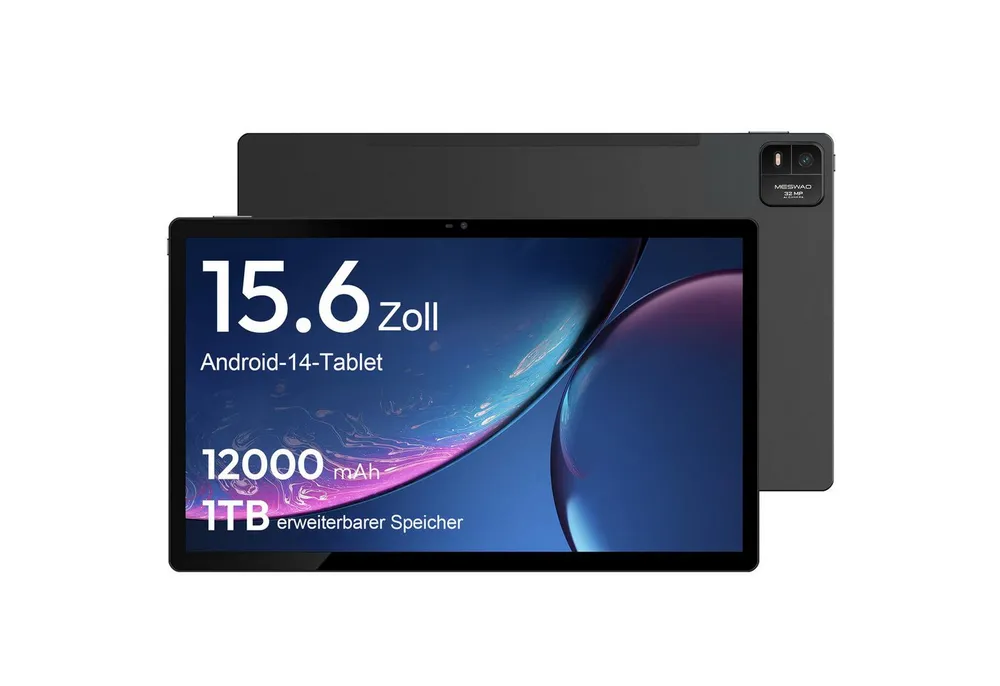 MESWAO MESWAO MES-B3 Tablet 15,6", 12GB+128GB, Android 14, Helio G99, 32MP Tablet (15.6", 128 GB, Android 14, Unterstützt aktiven kapazitiven Stift, Microsoft MPP 2.0-Protokoll)