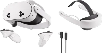 Meta Quest 3S 256GB + BlueBuilt PC Link-Kabel + Elite Strap mit Akku