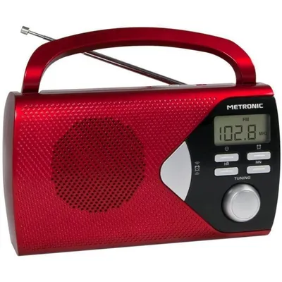 Radio Metronic 477201 Tragbar Digital AM FM LCD Rot Kunststoff