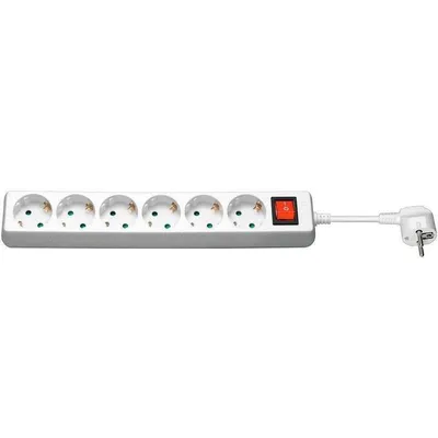 Steckdosenleiste MicroConnect GRU0065W 6 Steckplätze Schalter 5 m Weiß