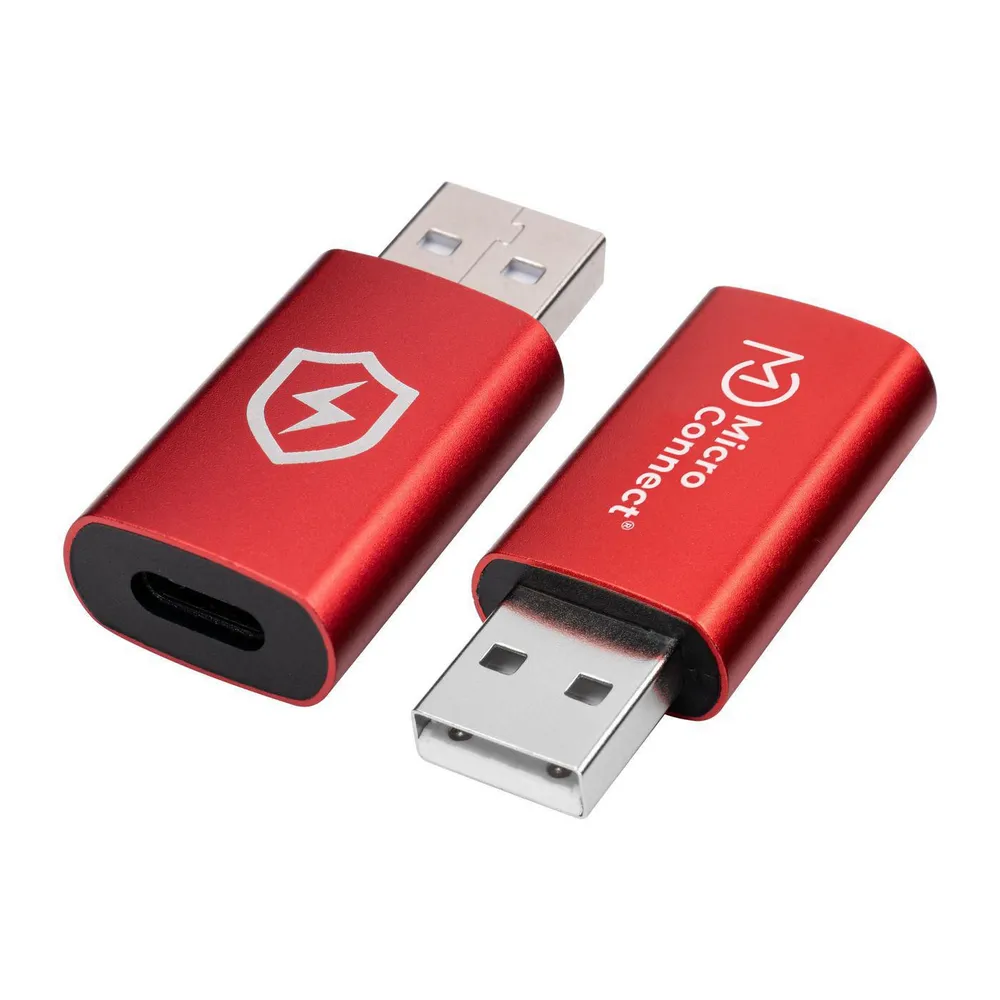 Adapter MicroConnect MC-ACADAP-SC USB-A auf USB-C Data Blocker Rot Aluminium