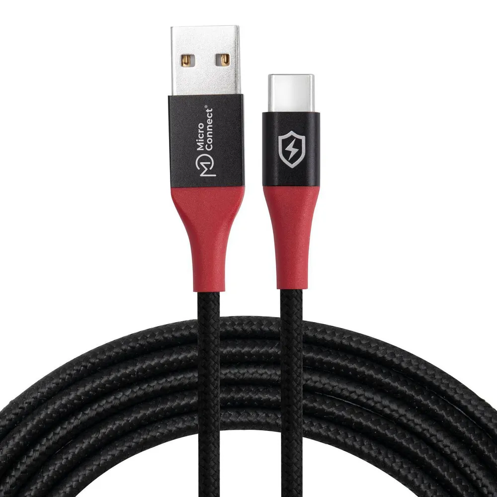 USB-Kabel MicroConnect MC-AUSBC-SC 1,5 m USB-A auf USB-C Schwarz Datensperre