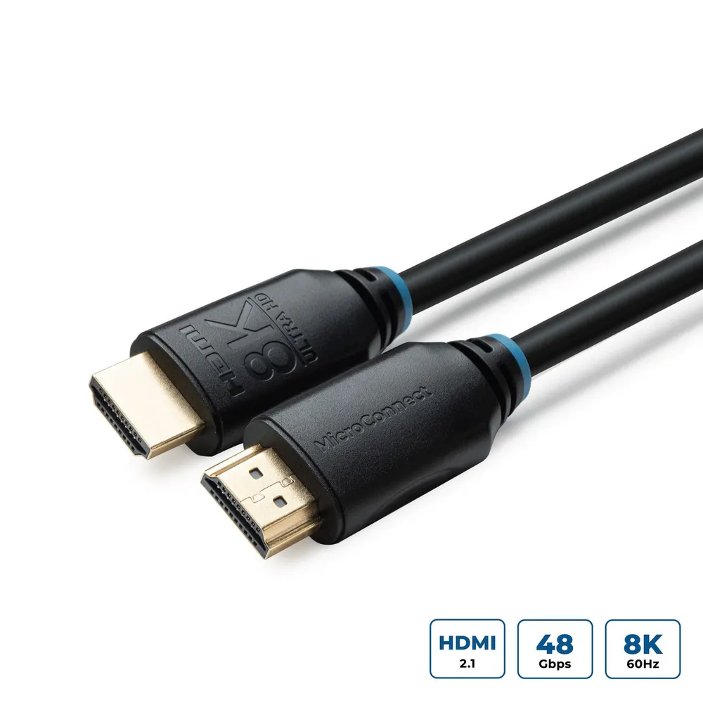 MicroConnect HDMI 2.1 Kabel 8K 120Hz 48Gb/s Schwarz 1m