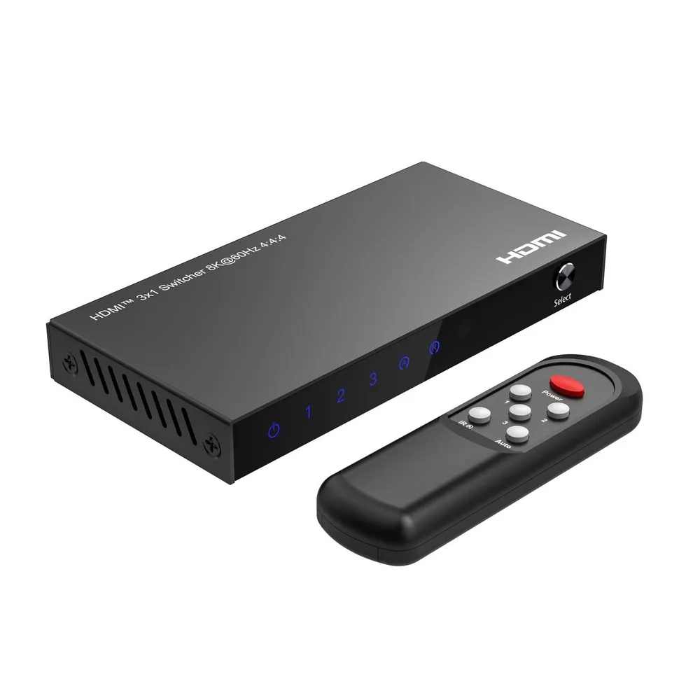 Switch HDMI MicroConnect MC-HDMISWITCH0301-8K 3 Eingänge 8K 60Hz Fernbedienung