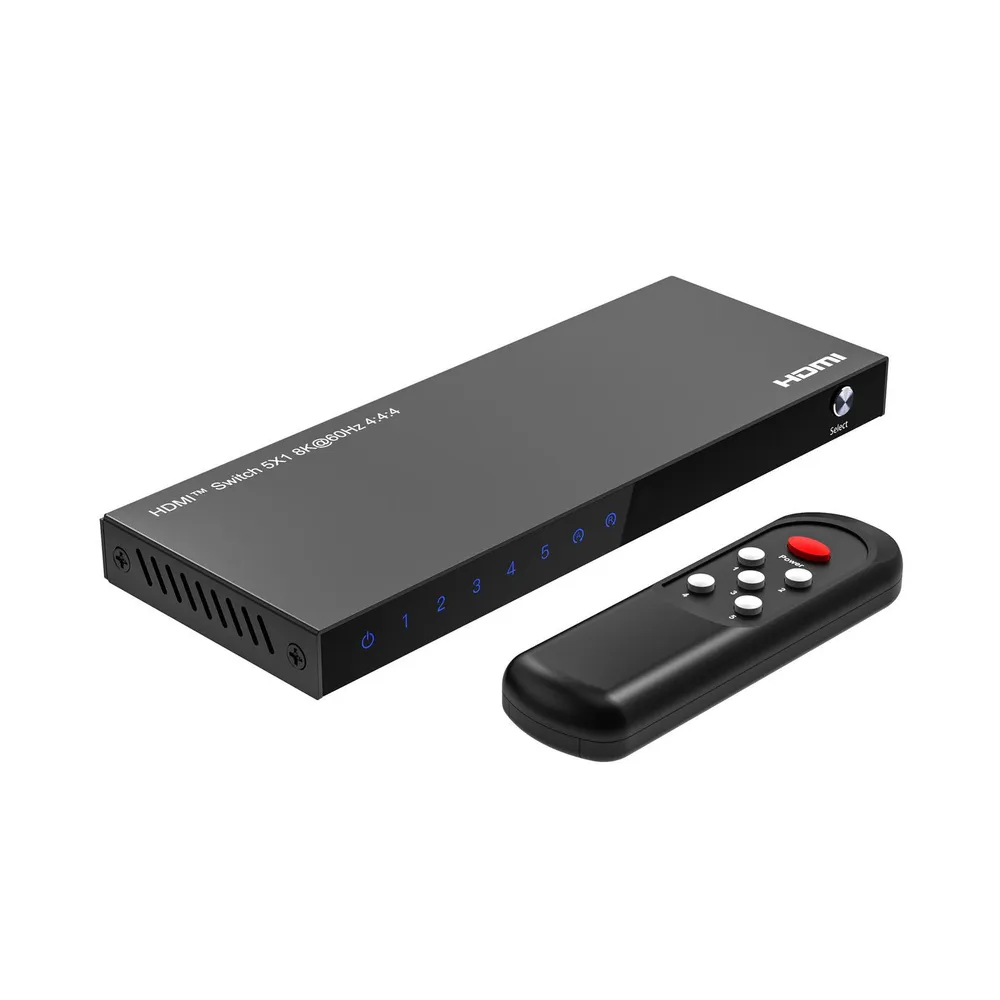 Switch HDMI MicroConnect MC-HDMISWITCH0501-8K 5 Eingänge 8K 60Hz Fernbedienung
